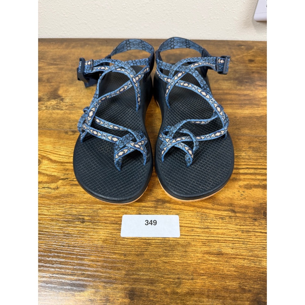 Chaco Z/Cloud 2 Blue Geometric Multi Strap Toe Loop Sandals Womens 10